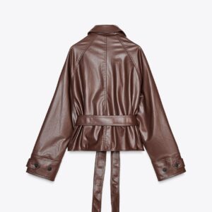 Ladies Leather Jacket - brown – Bild 2